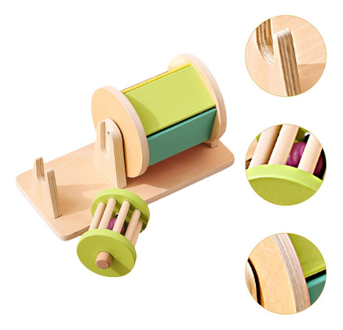 Tambor Giratorio Montessori De Madera Para Bebés, Juguete