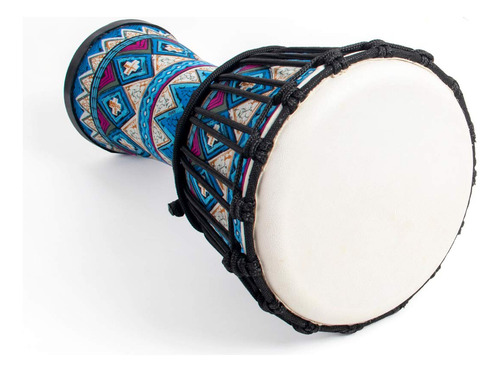 Djembe Drum Lotmusic African Standard, 20 Cm, Azul, Con Piel