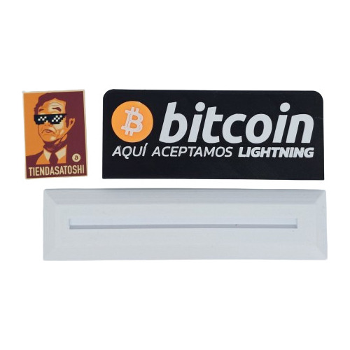 Placa Con Anuncio Bitcoin Y Lighting Network