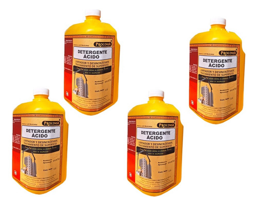 Detergente Acido Para Losetas 1 Litro - 4pz