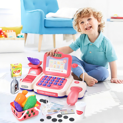 Juguetes De Caja Registradora De Juegos Infantiles Rojos
