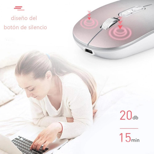Mause Inalambrico Mouse Recargable 2.4g Ratón Juego Maus