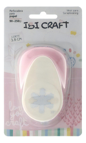 Perforadora Artística Sacabocado Formas 38mm 1.5'' Ibi Craft Color Rosa Y Blanco Forma De La Perforación Copo De Nieve