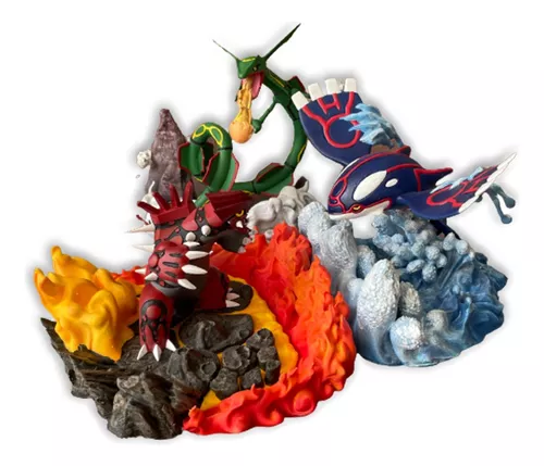 Pokemon escala mundo lendário tipo terra e fogo tipo groudon figura de ação  modelo ornamento brinquedos crianças presentes