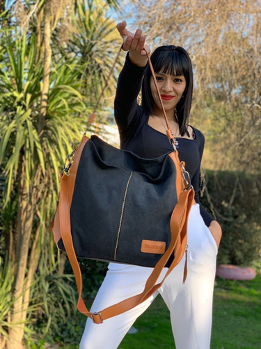 Imagen 3 de 10 de Cartera Bolso Morral De Hombro Bandolera Importada Lona Dama