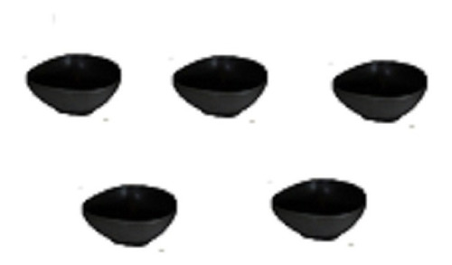 Set De 5 Bowls De Ceramica Ireegulares Negros