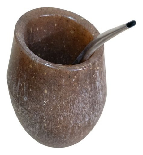 Mate, Reciclable Ecofriendly + Bombilla Por Unidad Marrón Reciclable Ecofriendly