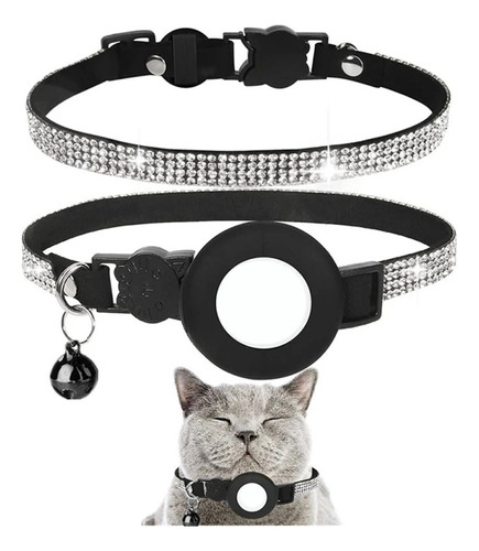 Collar Brillitos Porta Airtag Para Gatos Con Cascabel ©
