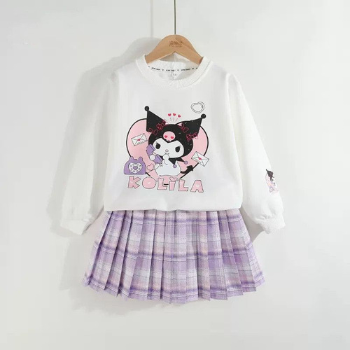 Conjunto De Blusas Y Falda Kuromi Para Niñas Pequeñas, R [u]