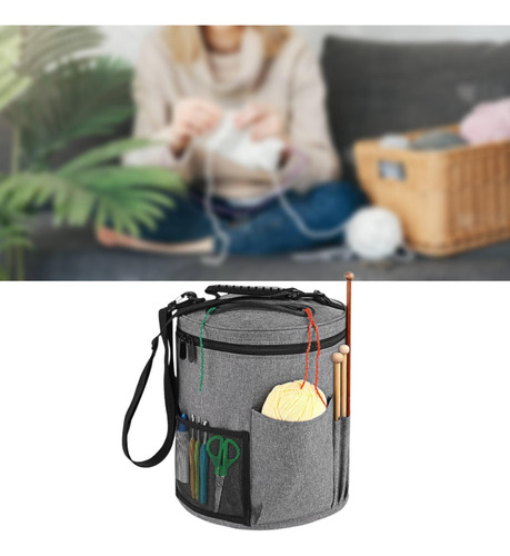 Bolsas De Crochê Bolsa De Armazenamento De Lã Grande Cinza