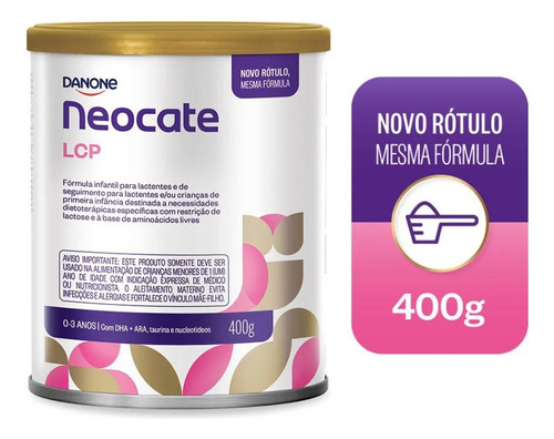 Leche de fórmula en polvo sin TACC Nutricia Neocate LCP en lata de 1 de 400g - 0 meses a 3 años