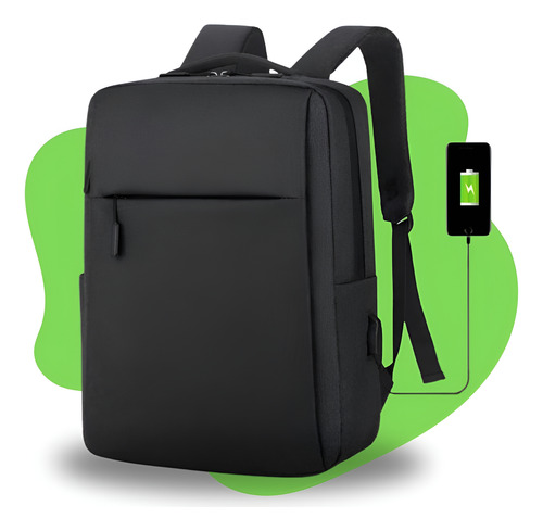 Mochila Executiva Notebook Saída Usb Bolsos Reforçada Zíper