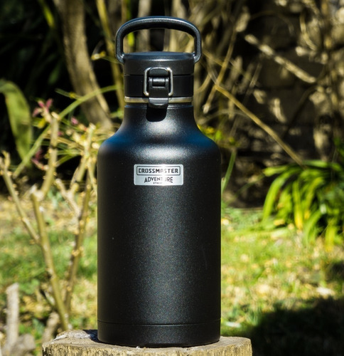 Imagen 3 de 4 de Termo Growler Cerveza Crossmaster 24 Hs Frio 1,9l Inox. Color Negro
