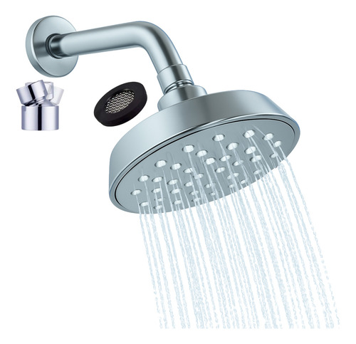 Cabezal De Regadera Redonda Moderna Tipo Lluvia Elegante Acabado Cromado Color Plateado
