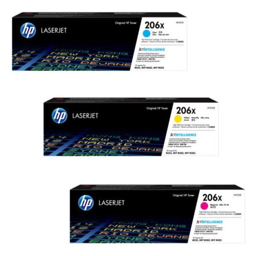 Pack Toner Hp 206x M255 M283 Cyan Magenta Amarill 206a Orig