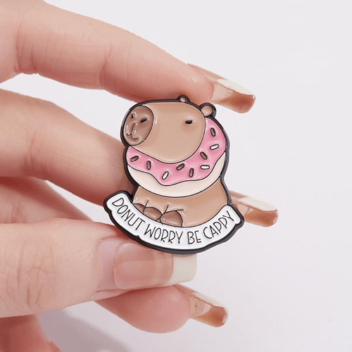 5pcs Capibara Esmalte Pin Café Broche Dibujos Anmal Insignia