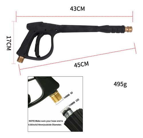 Y Pistola De Lavado De Coche De Alta Presión 2200 Psi Para