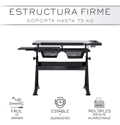 Restirador Profesional Vidrio Templado Con Banco 96x60 Nube