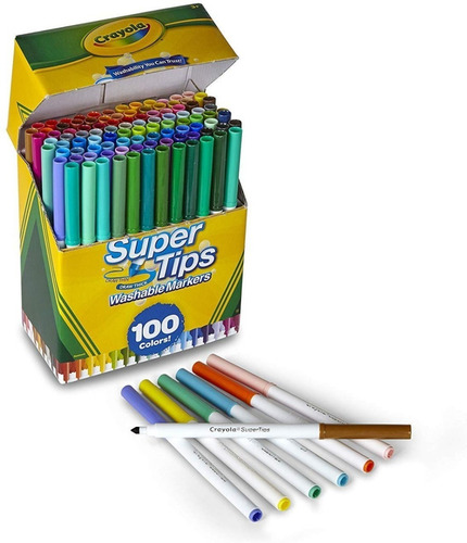 Caja 100 Marcadores Lavables Crayola Super Tips