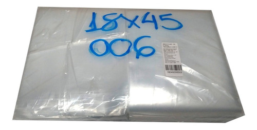 Saco Plástico Transparente 18x45 Esp.0,06 200 Un C/ 1kg Pe