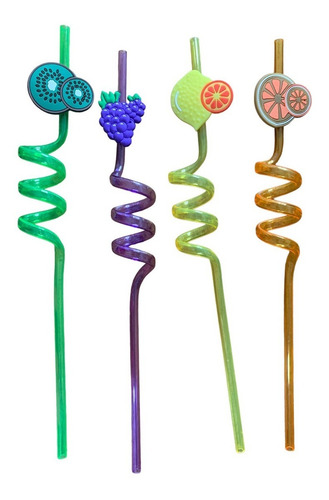 Popotes Reutilizables De Plástico En Espiral