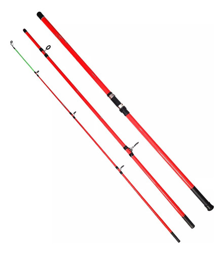 Vara Pesca Praia 4,50 Mts Brava Surf Laranja 3 Partes 60 Lbs