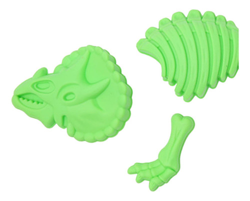 2 X 7 Uds. De Juguetes De Dinosaurio Con Esqueleto De Verde