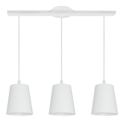 Colgantes 3 Luces Techo Riel Moderno Led E27 Negro Blanco