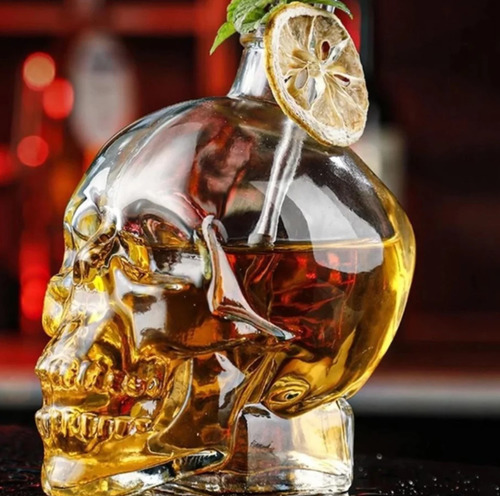 Pack 24 Botella Vidrio Forma De Calavera 100ml Tapa Corcho