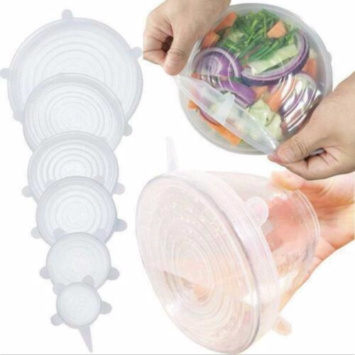 Imagen 4 de 8 de 6 Cubiertas Tapa De Silicon Reutilizables Antiderrame