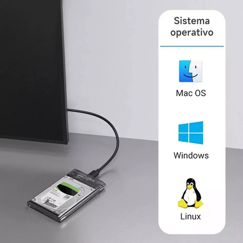 Carcasa Lukito 2.5 Hdd/ssd Blanco Usb 3.0 Con Led