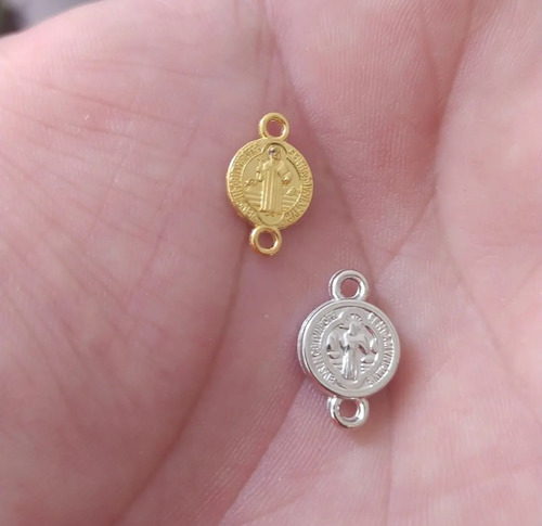Medalla San Benito 2 Agujeros 1cm X50und