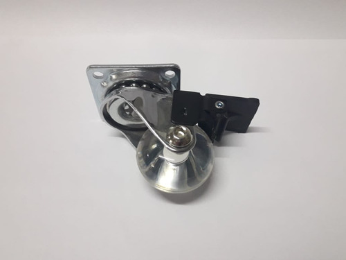 Imagen 5 de 9 de Rueda Silicona Transparente Bz Chica 50mm Con Base Y Freno