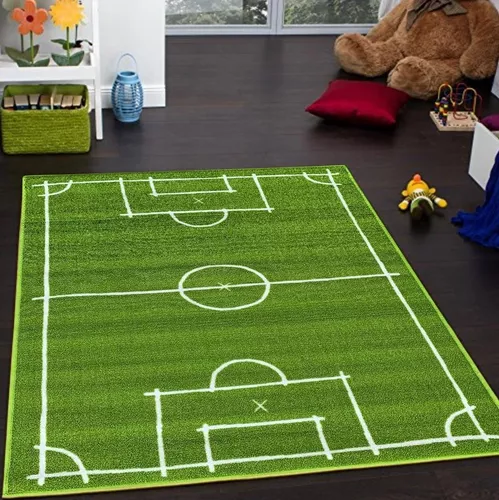 Alfombra de fútbol para dormitorio de niños, alfombra de fútbol para niñas,  alfombras de equipo de fútbol, alfombra de área temática de fútbol
