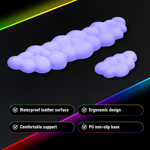Alfombrilla De Mouse Grande Para Juegos Led Con Reposamuñeca
