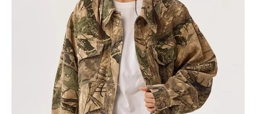 Chaqueta Vaquera De Camuflaje Para Hombre, Corte Holgado, De