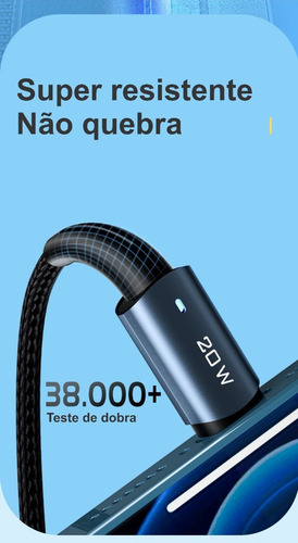 Cabo Essager Premium Usb-c Lightning P/ iPhone 1m Cor Preto