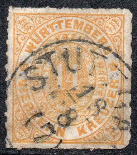 Wurtemberg (alemania) Sello Cifra Variación Color Año 1869 