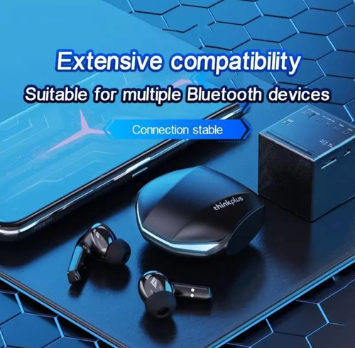 Kit 3 Fones Ouvido Sem Fio Bluetooth Lenovo Gm2 Pro Preto. Preto