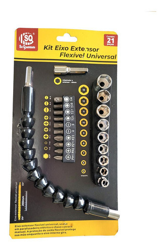 Kit Eixo Extensor Flexível Furadeira Parafusadeira Chicote