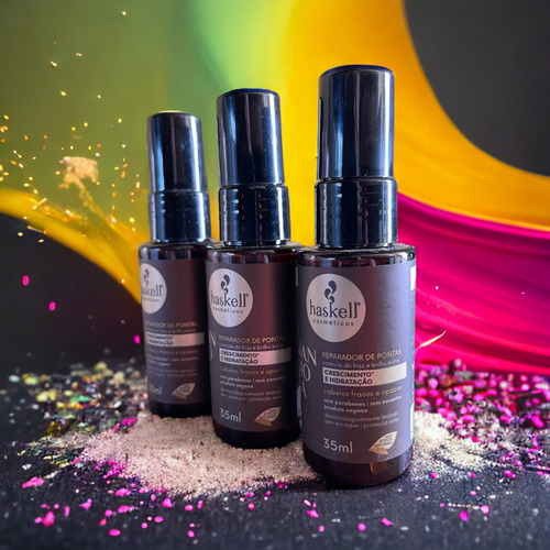 Kit 3 Reparador De Pontas Haskell Mandioca 35ml