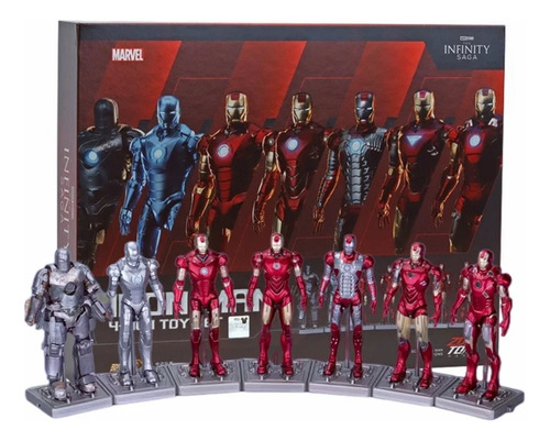 Iron-man Set Dev7 Figuras Marvel Coleccionable 10cm Alto