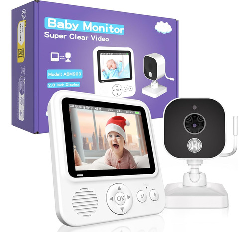 Monitor De Bebé Con Cámara, 1500mah, Pantalla Lcd 2.8, Zoom