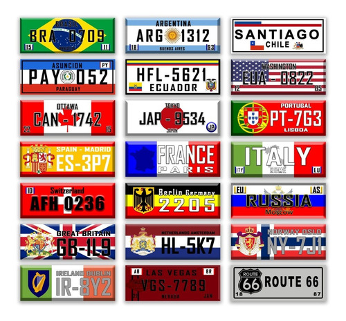 Kit 21 Placas De Carros Decorativas Mdf Automotivas Europa