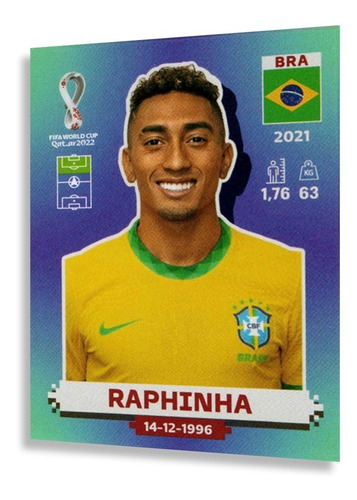 Figurinhas Copa Do Mundo 2022 Jogadores Brasil Album Panini BRA 18 RAPHINHA Personagem FIGURINHA AVULSA COPA 2022