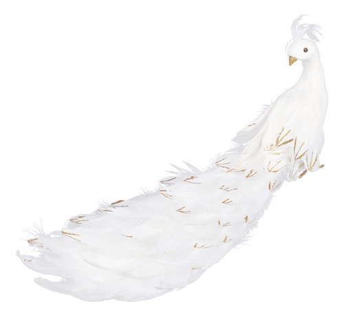 Colgantes Blancos Con Plumas De Pavo Real De Cola Larga