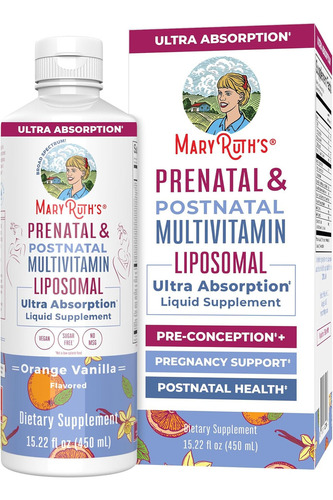 Mary Ruth's Multivitamínico Prenatal Y Posnatal (450ml) Sabor Naranja Y Vainilla