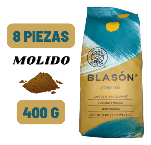 Blason 8 Cafes De Altura Gourmet Espresso Molido 400g Oaxaca