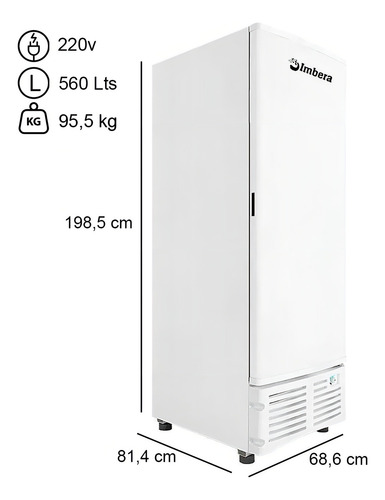 Freezer Vertical Imbera Evz21 Branco 560 Lts Porta Cega 220v