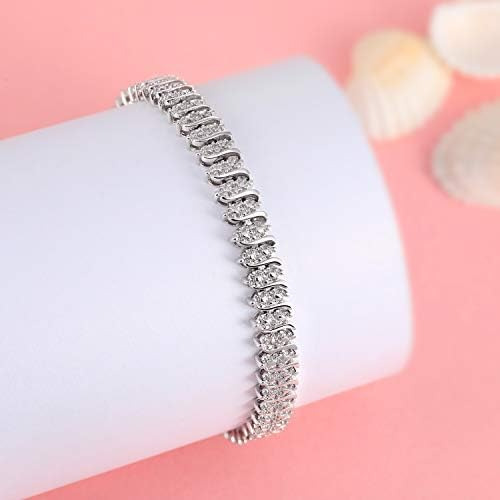 Mdfun Pulsera De Cadena De Plata Con Eslabones Italianos De